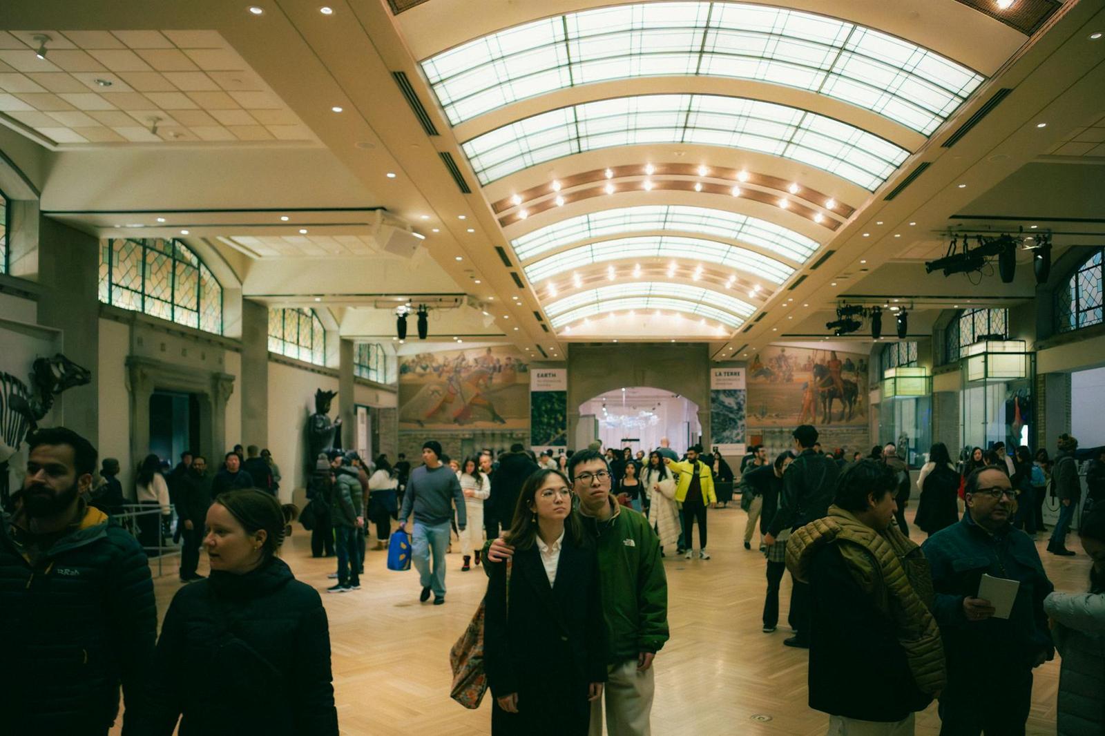 Visitors exploring exhibits at a major museum gallery