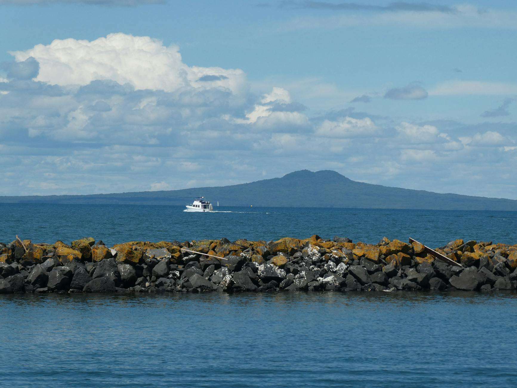 Rangitoto Island volcanic summit with Hauraki Gulf view