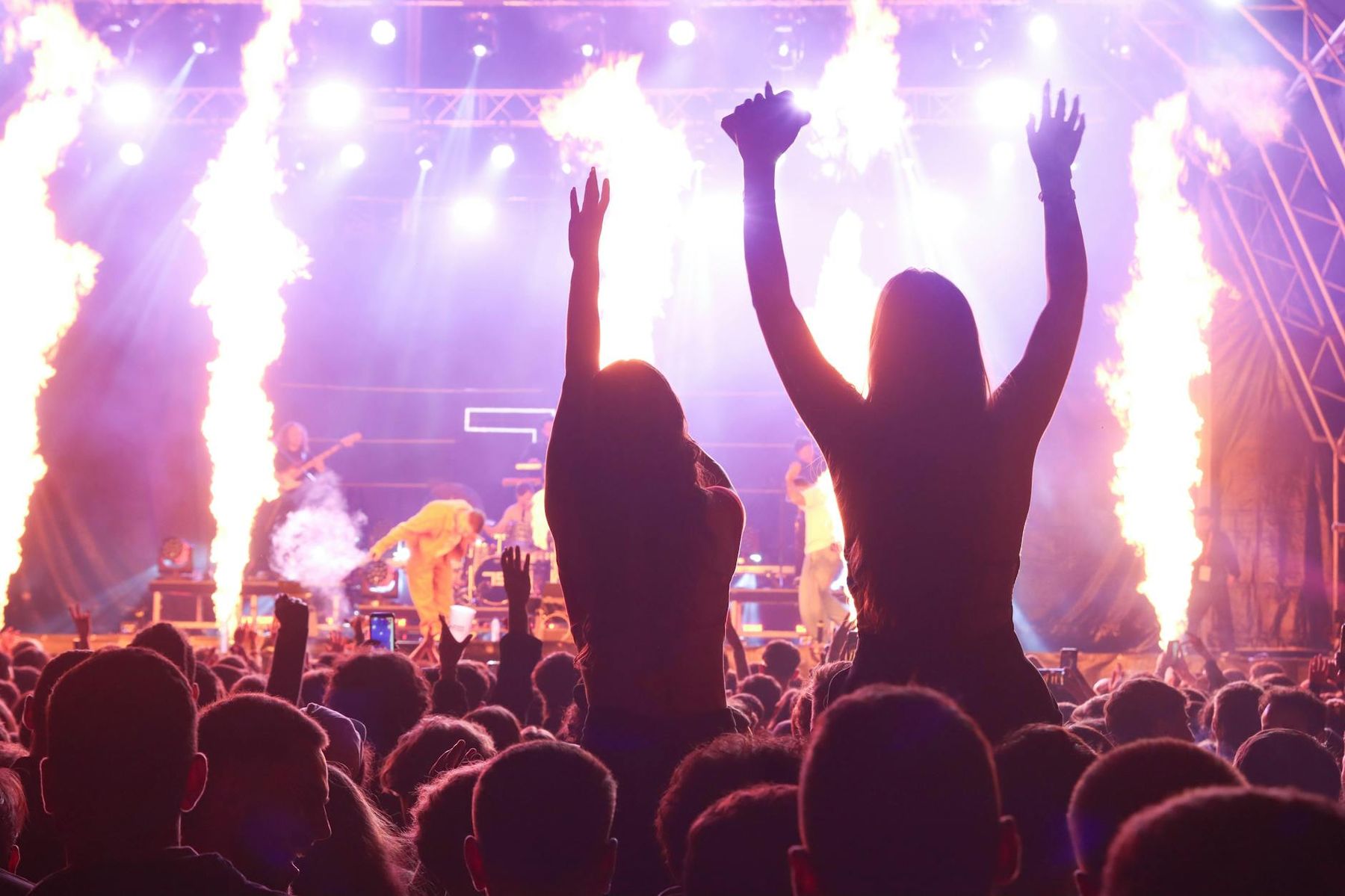 Festival crowd enjoying an Auckland event at night