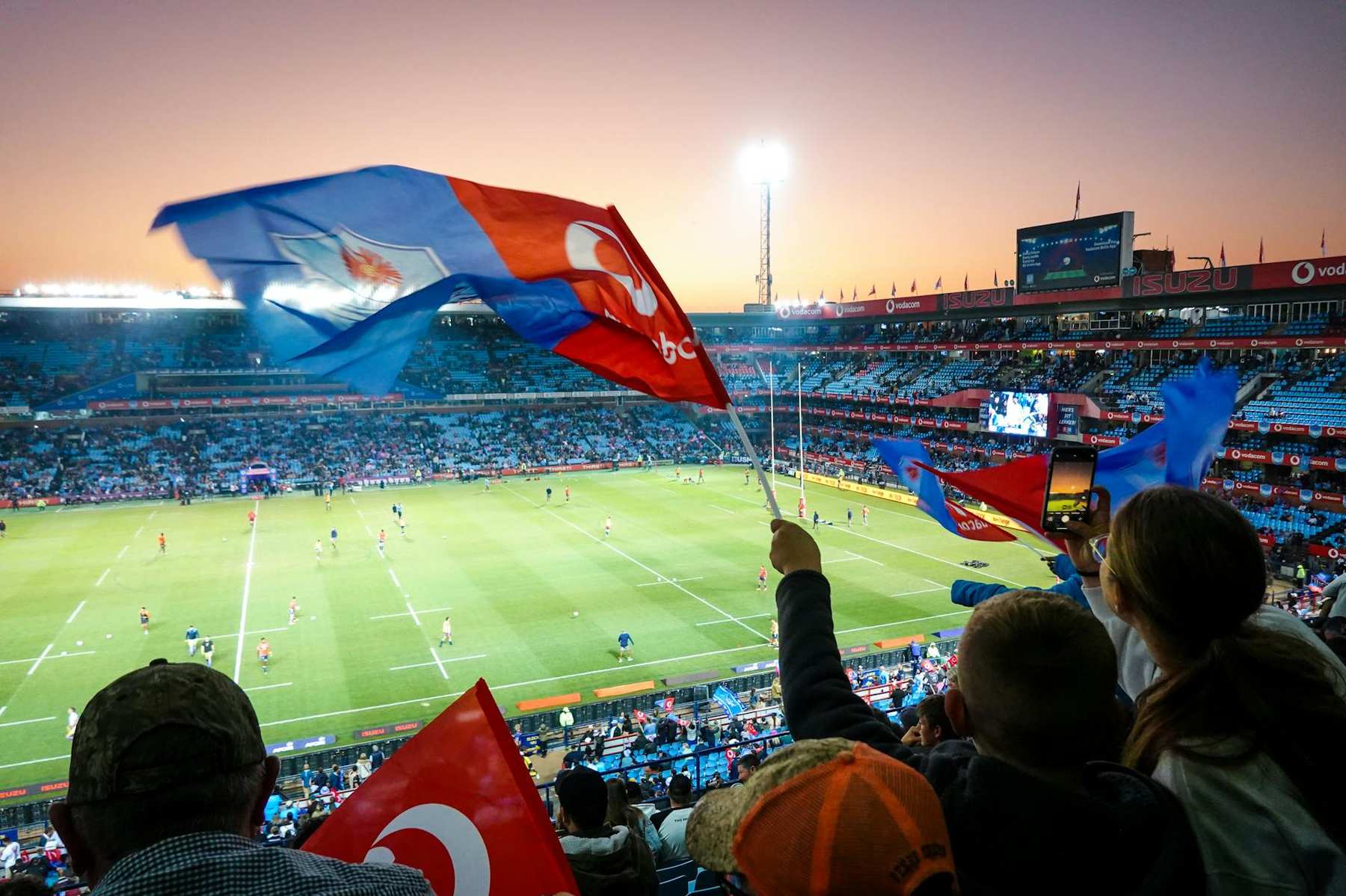 Eden Park rugby match in Auckland with spectators