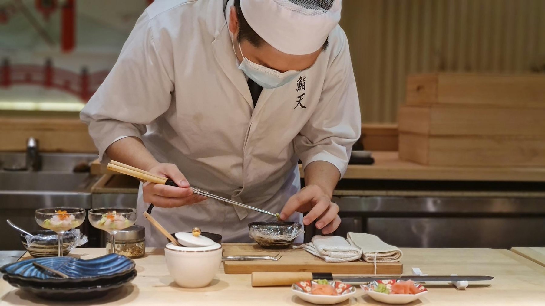 Japanese chef preparing omakase sushi similar to Masu or Cocoro in Auckland