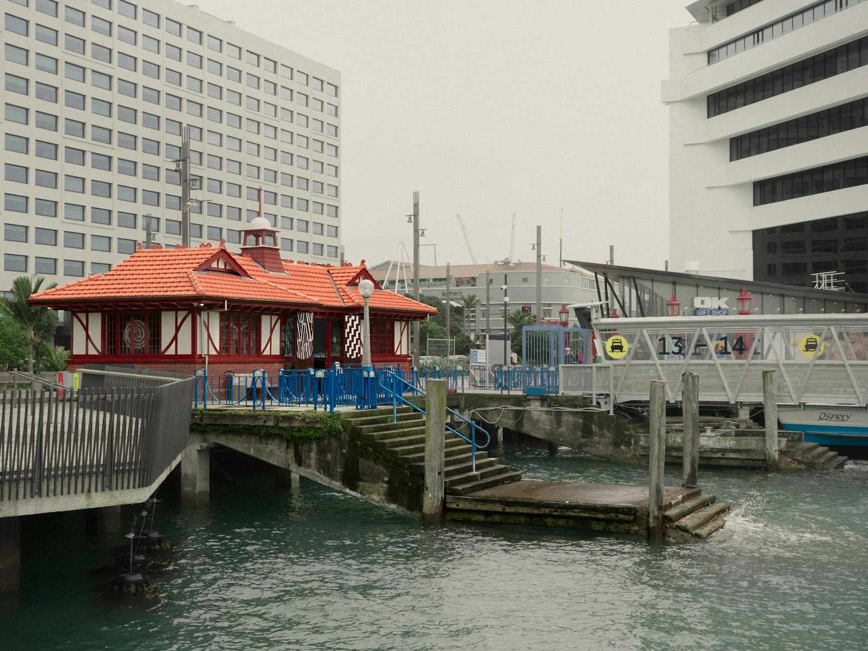 Auckland ferry at the downtown harbour terminal