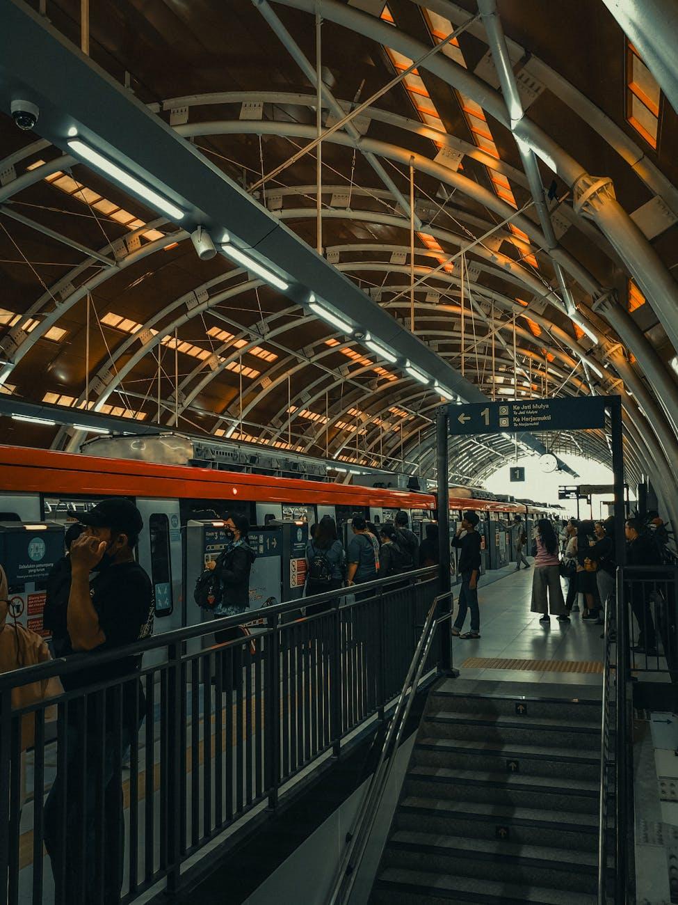 Modern commuter train at an Auckland train station