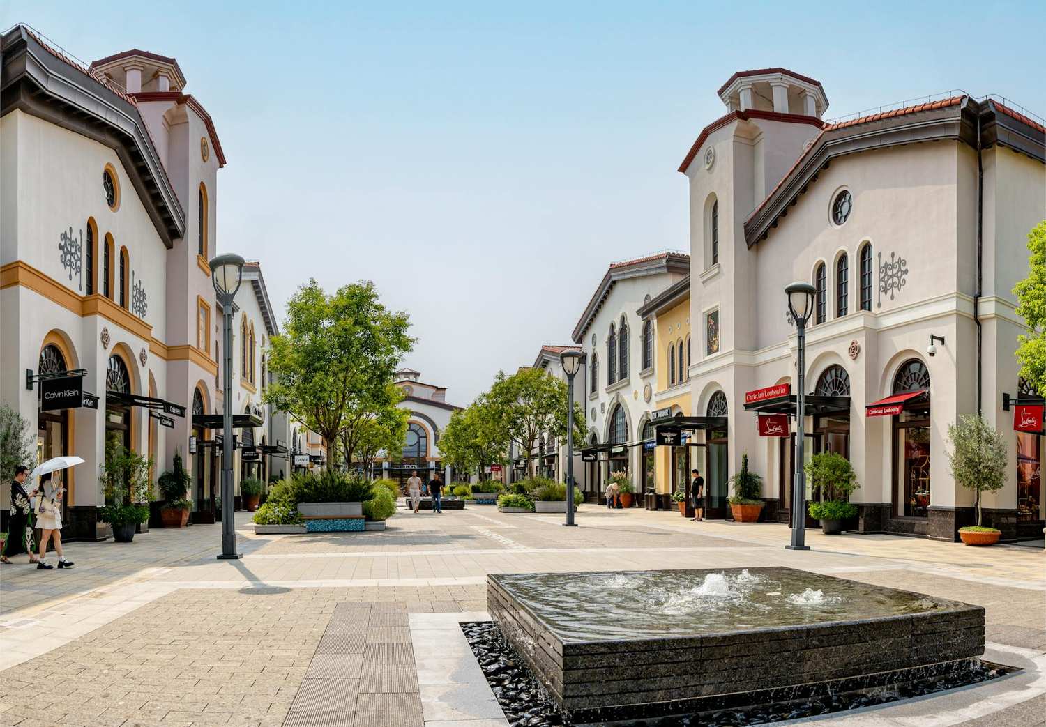 Premium outlet shopping centre with brand stores