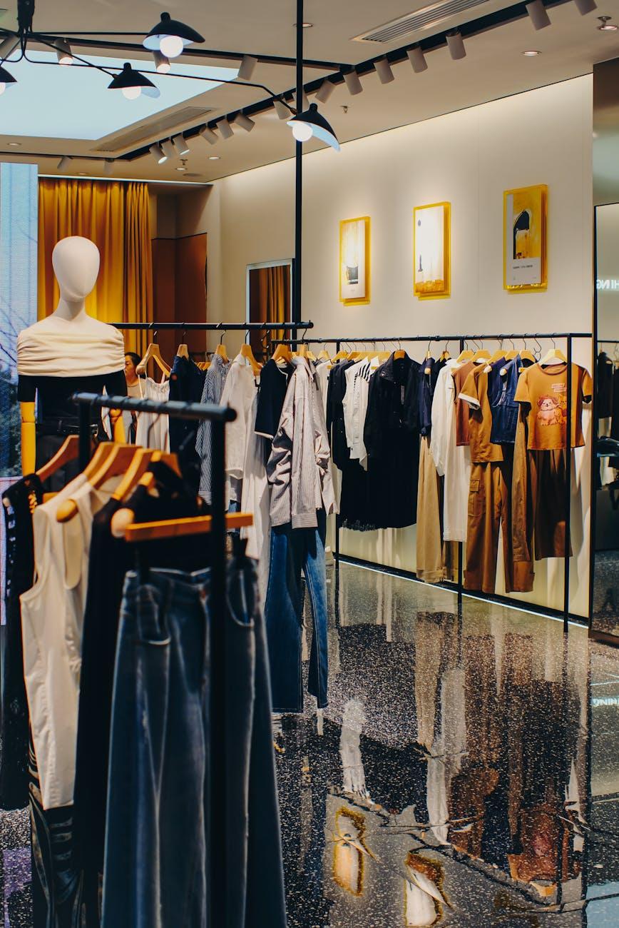 Designer fashion boutique store interior