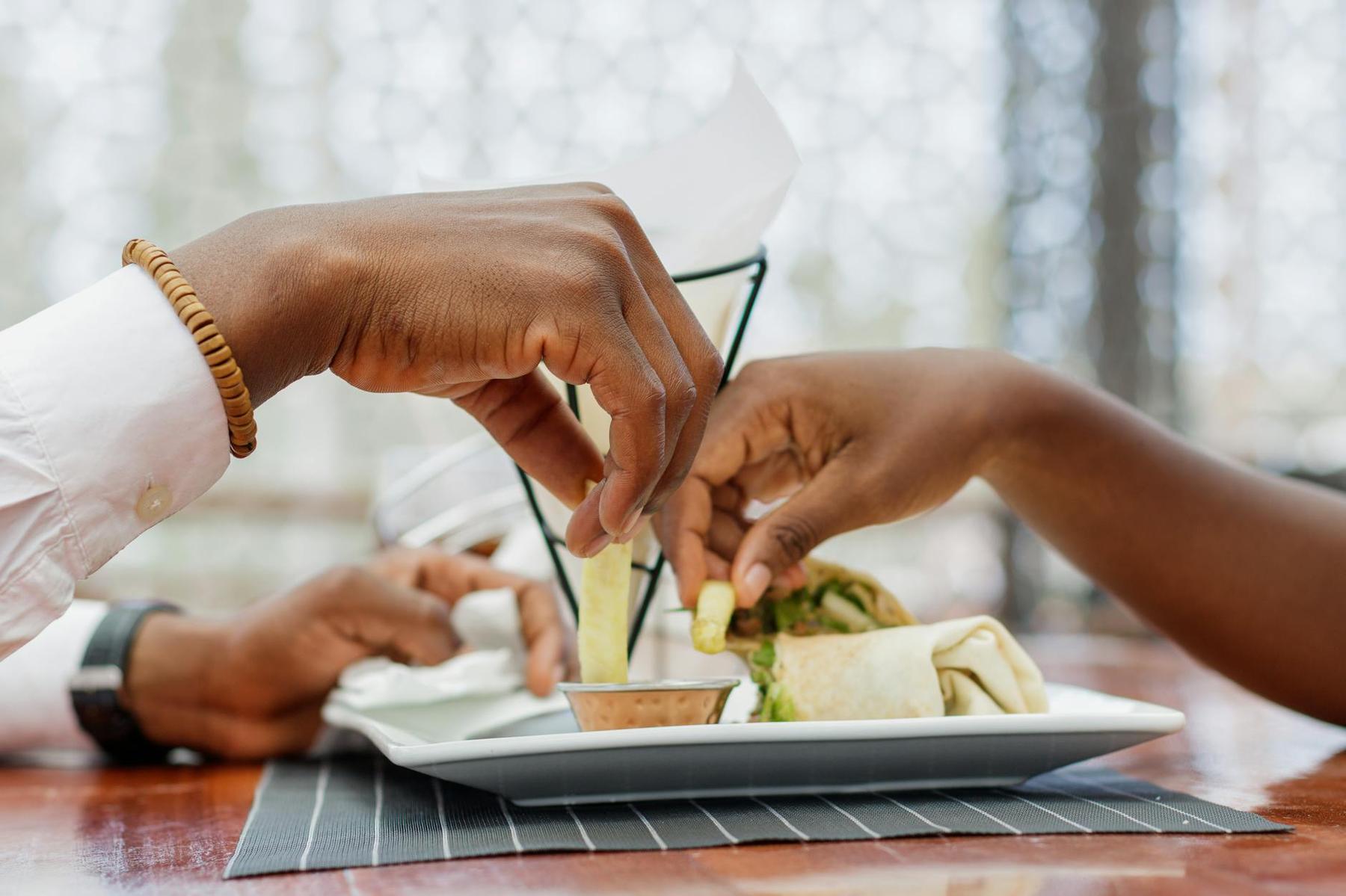 Mid-range restaurant casual dining couple