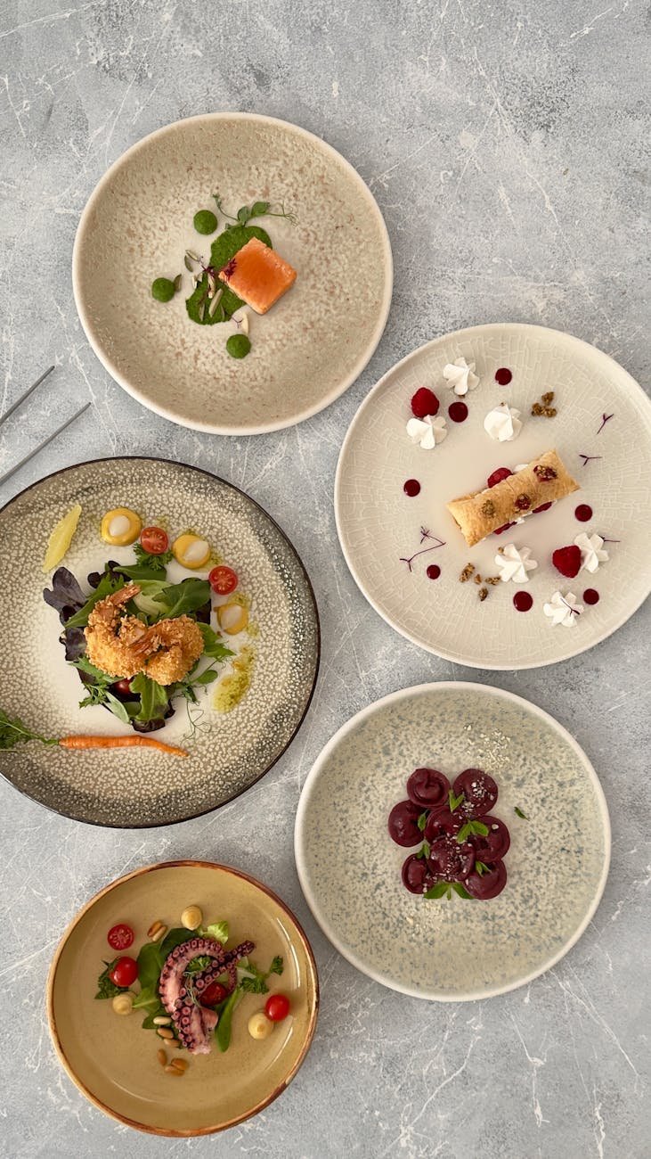Artistically plated gourmet dish at Auckland fine dining