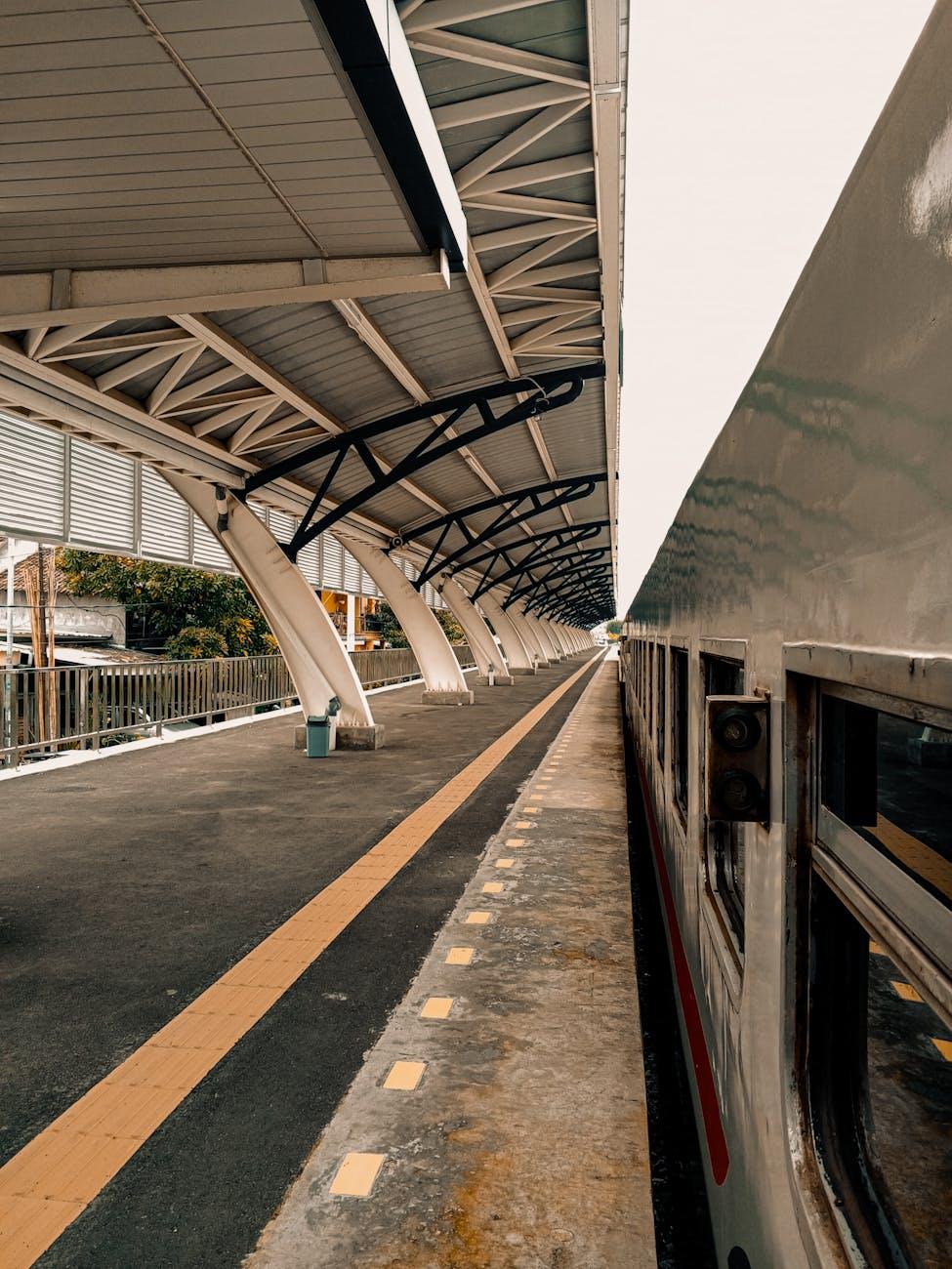 Modern Auckland commuter train at station platform