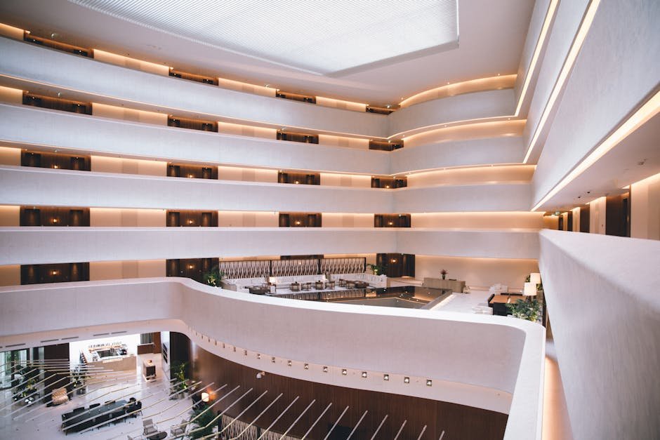 hotels near Sky Tower — modern lobby