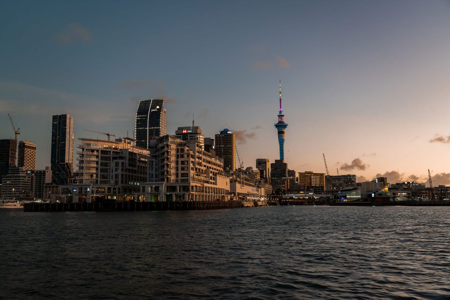 Auckland CBD skyline with the Sky Tower above the central city
