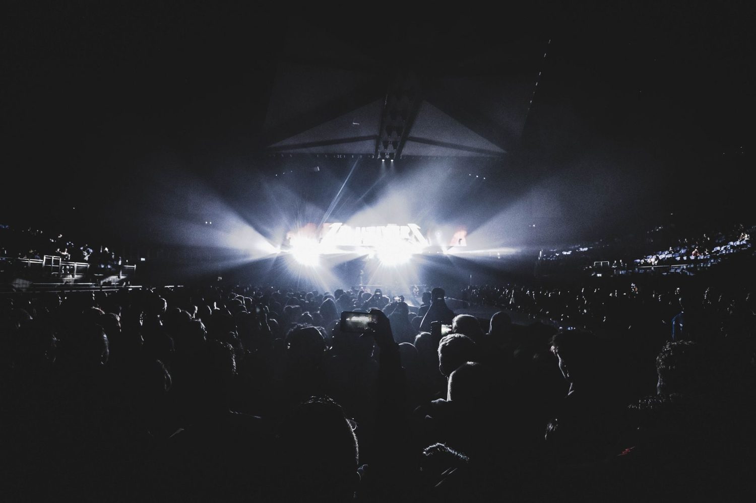 Crowd at an Auckland arena concert in April