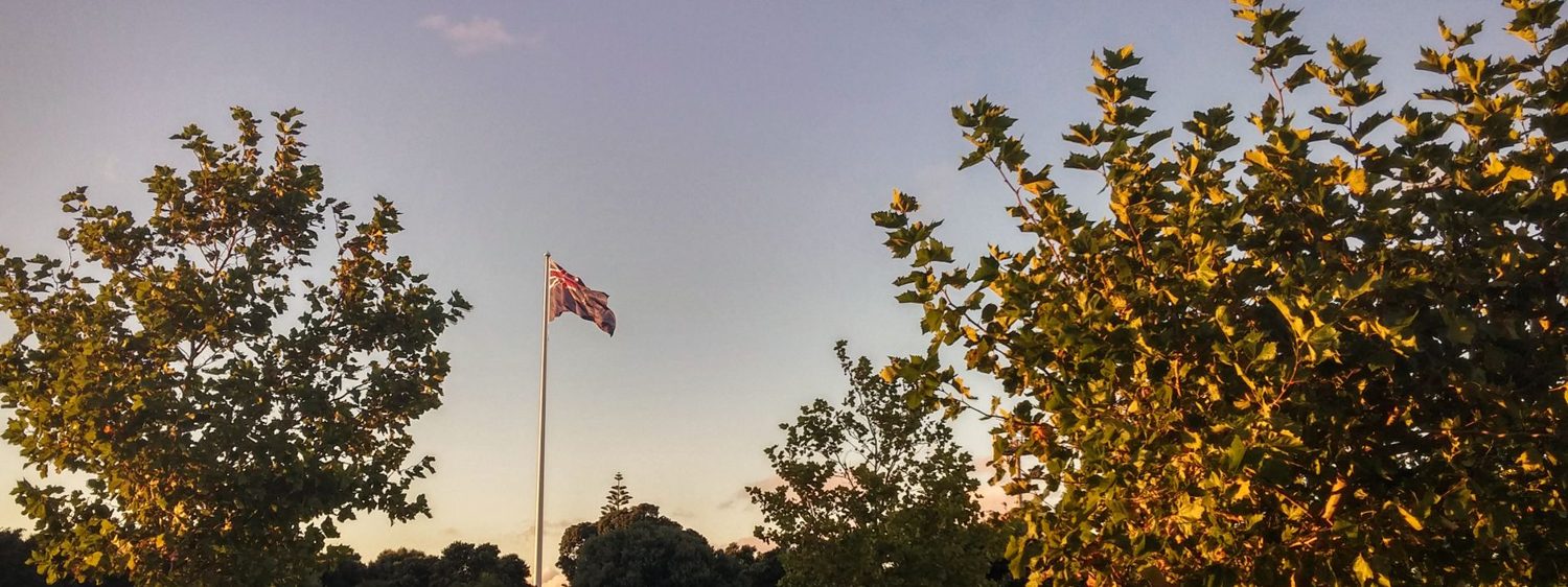 New Zealand flag flying on Waitangi Day, 6 February