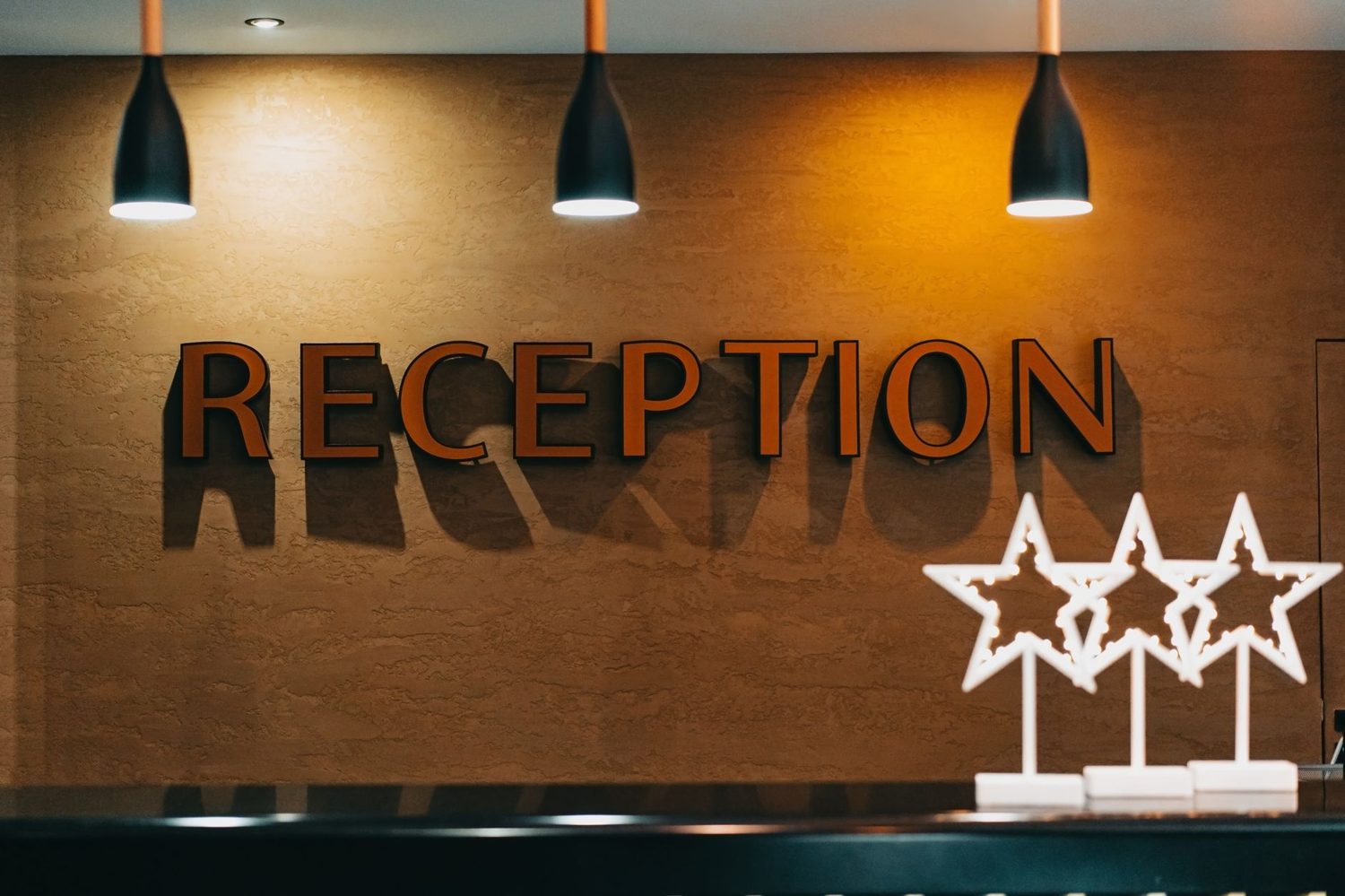 Modern five-star hotel lobby with elegant contemporary design