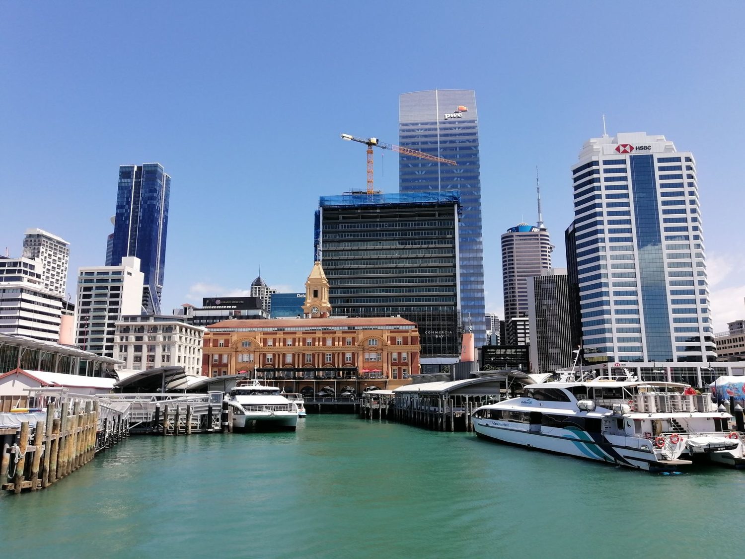 Britomart shopping precinct in downtown Auckland with restored heritage warehouse buildings