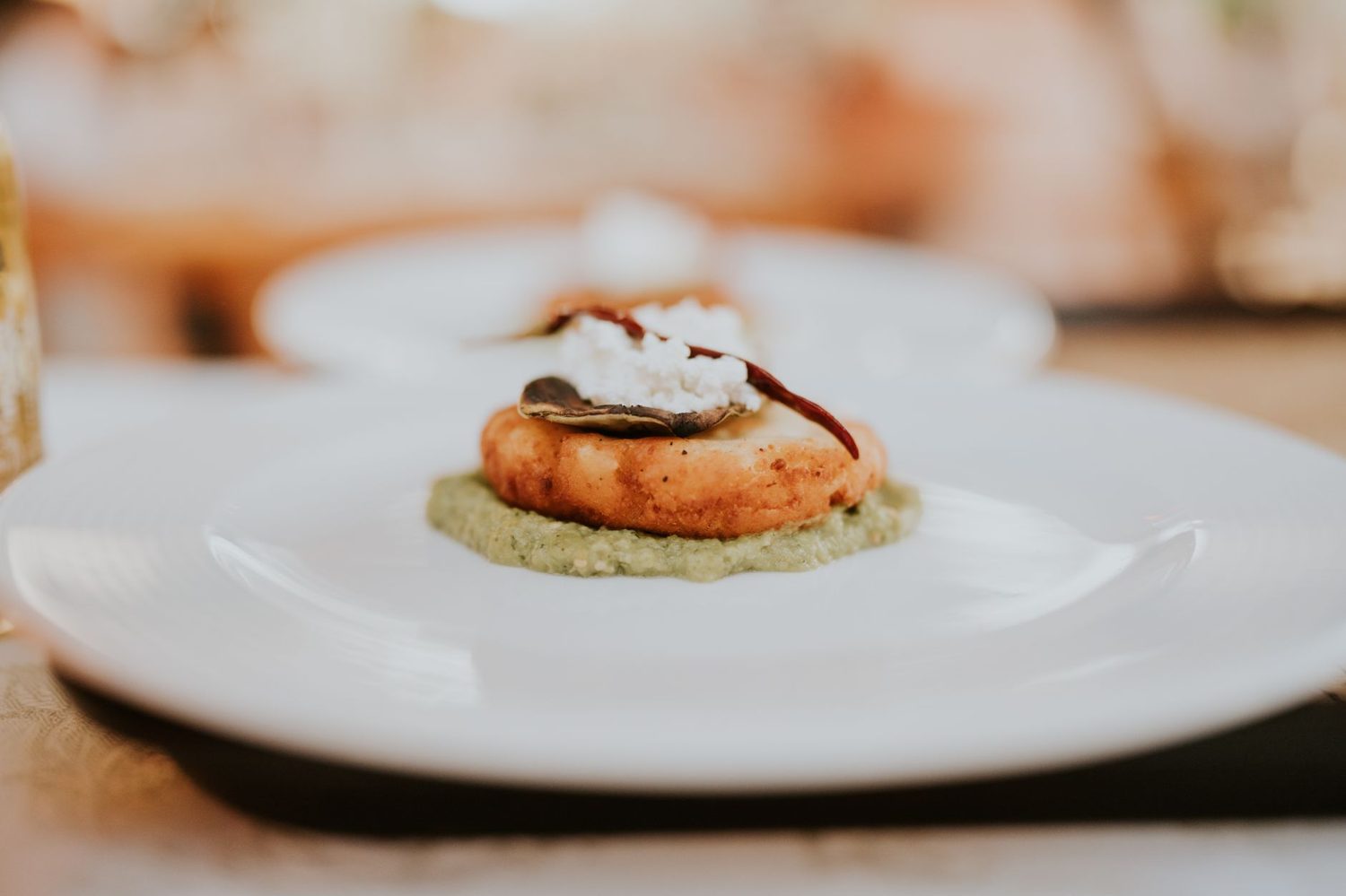 Elegant fine dining Auckland plated tasting menu course