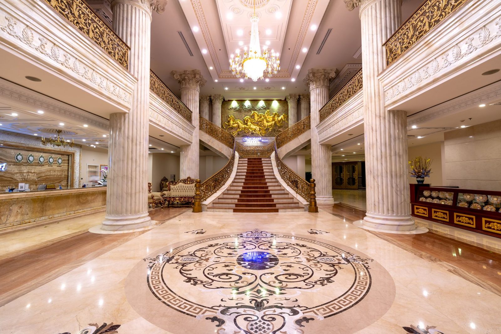 Luxury hotel lobby interior representing Auckland's top upscale stays