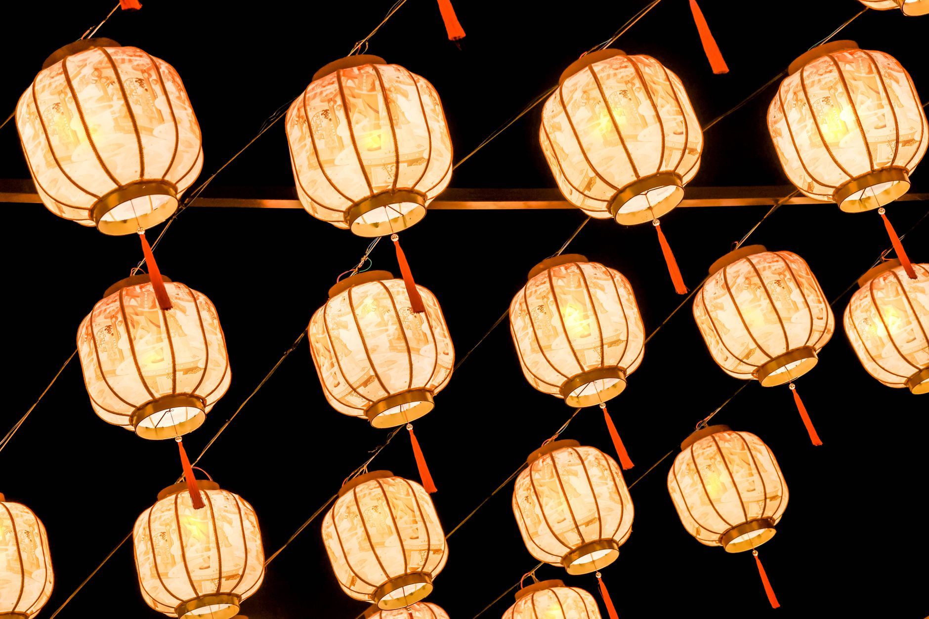 Lanterns glowing at a Matariki celebration in Auckland in July