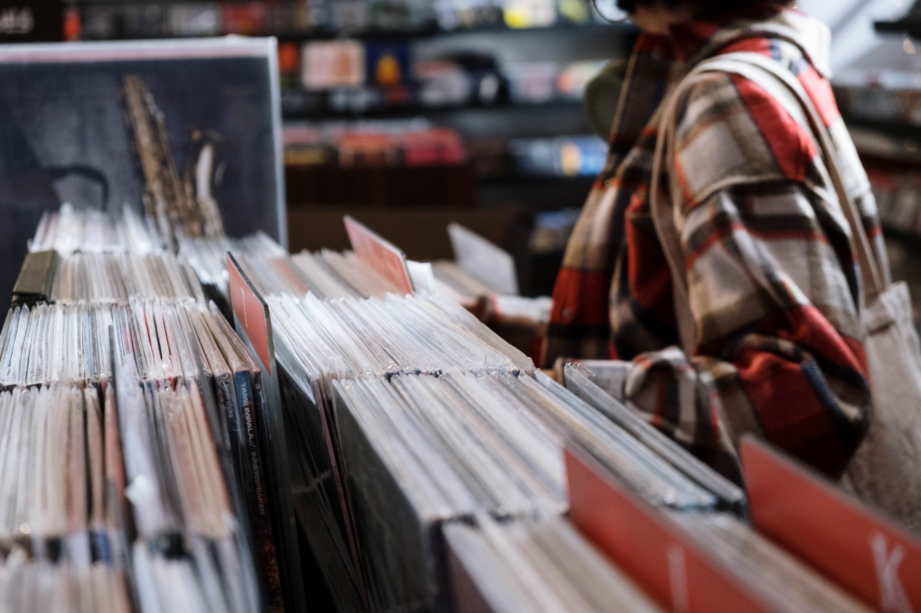 Browsing inside an independent shop on Karangahape Road