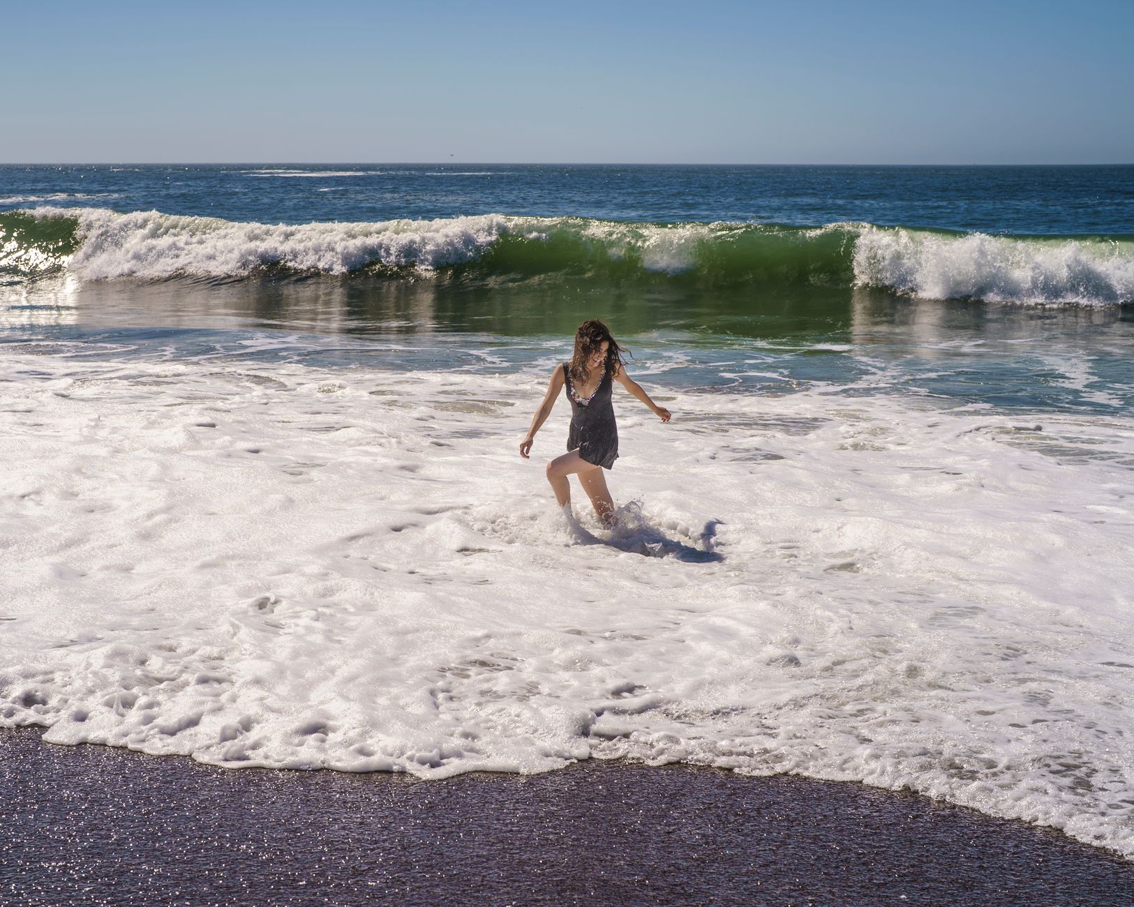 Black sand and surf at Muriwai Beach on Auckland's west coast