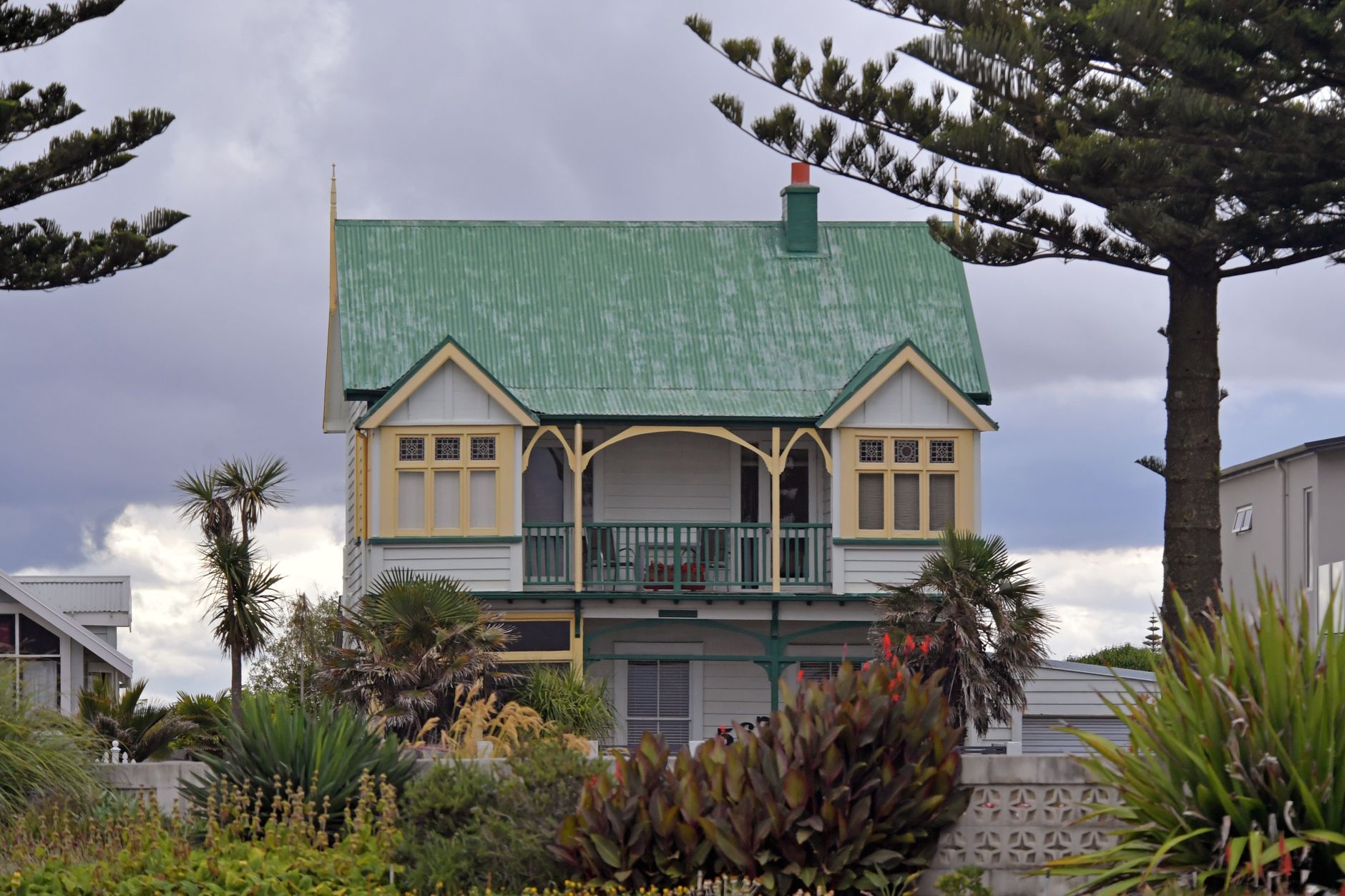 A New Zealand Victorian villa with veranda and bay window.