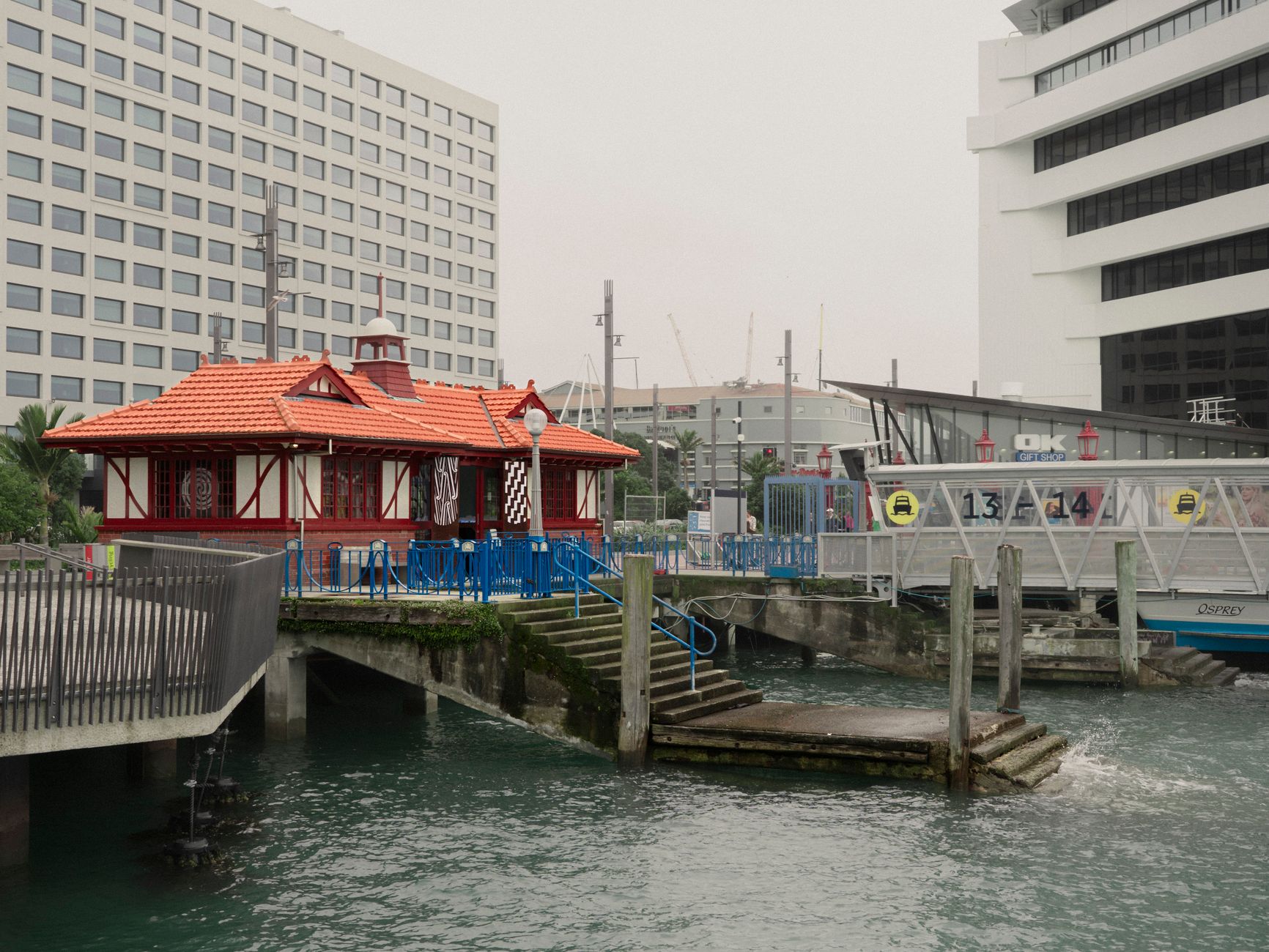 Auckland's historic ferry terminal and waterfront on Quay Street